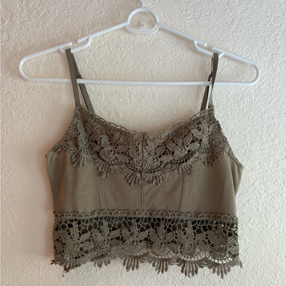 Altar'd State Olive Lace Tank